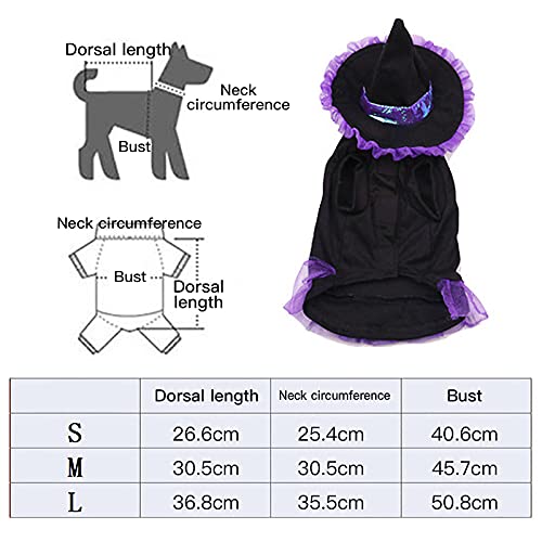 Ohstgp Disfraz de mago para perro – Capa de mago con sombrero para mascota, disfraz de mascota, disfraz de Halloween, disfraz de mago, ropa de cosplay para gatos y perros pequeños