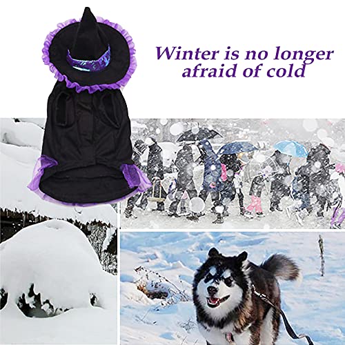 Ohstgp Disfraz de mago para perro – Capa de mago con sombrero para mascota, disfraz de mascota, disfraz de Halloween, disfraz de mago, ropa de cosplay para gatos y perros pequeños