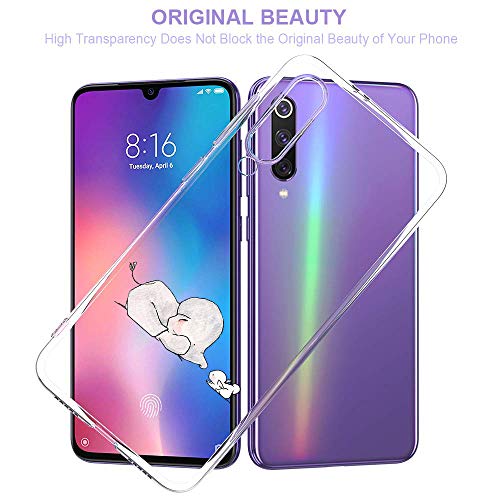 Oihxse Animal Serie Case Compatible con Xiaomi Mi CC9e/Xiaomi Mi A3 Funda Transparente Suave Silicona Elefante Conejo Patrón Protector Carcasa Ultra-Delgado Creativa Anti-Choque Cover (A9)