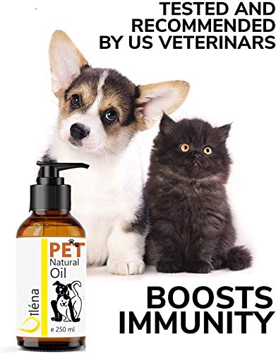 Oïléna Aceite para Mascotas. Suplemento Alimenticio Natural para Perros y Gatos. Uso Diario. Combinado de 6 Aceites Ricos en Vitamina E y Omega 3, 6 y 9. Prensado en Frío (250 ml)