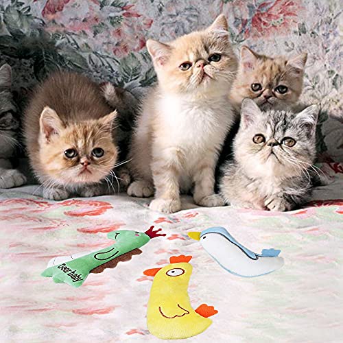 Oncpcare 5 piezas de juguete para gatos y gatos, relleno de hierba gatera, juguetes para masticar resistentes a la mordedura, instintos de caza, juguete para gatos y gatos de interior