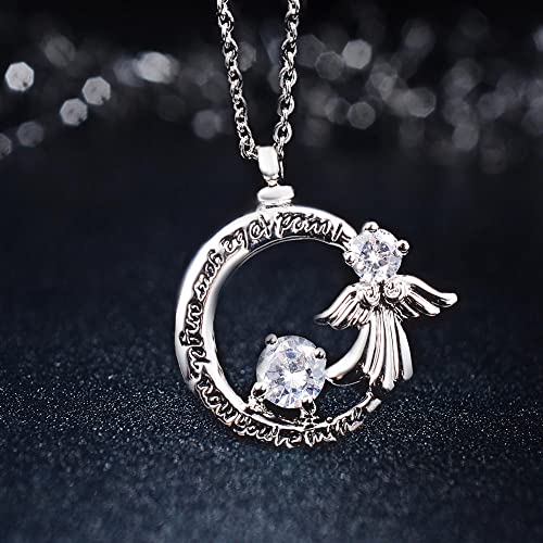 OPPJB Collar De Cenizacollar Conmemorativo para Urna, Solía Ser Tu Ángel Ahora Eres Mío Locket Angel Wing Cremación Cenizas Corazón Joyería Recuerdo