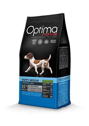 Optima Nova - Pienso para perros cachorros medianos pollo y arroz 12 kg