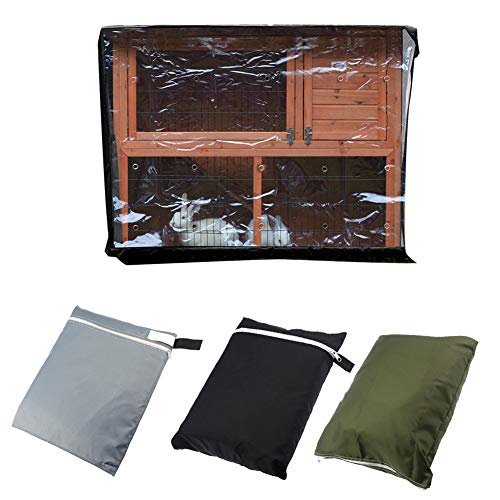 Oriental riverkit Funda Universal Doble para Conejo, Duradera 210D para Jaula de Conejo para Cojines, Gatos, hámster, Gatito, Accesorios para casa de Mascotas, Resistente a la Humedad (Negro)
