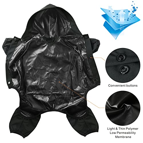 Oslueidy Chubasquero Dog Poncho Impermeable para la Lluvia para Perros Tiras Reflectantes Seguras Chaqueta Impermeable Ajustable por Grandes Pequeños Medianos Gatos Perros (Negro, S)