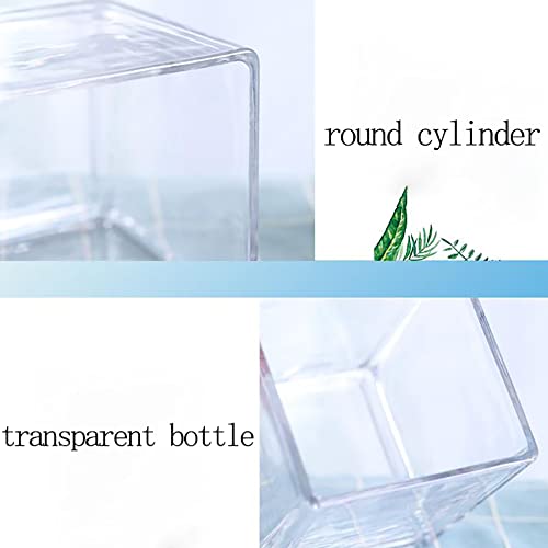 OVBBESS Acuario Cuadrado de Vidrio Engrosado,Mini pecera Transparente,pecera pequeña de Escritorio de Oficina