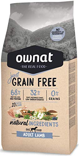 Ownat Pienso para Perros de Cordero Sin Granos (14 kg) Perros con Ingredientes Naturales sin Preservantes ni Colorantes, Comida Alta en Proteínas.