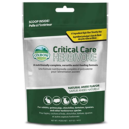 Oxbow Cuidado crítico de Salud Animal, herbívoro, Sabor a anís, Bolsa de 141 Gramos (70100)
