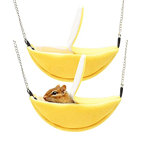 Pack doble de cama y hamaca para animales pequeños como hámsteres, ratones, chinchillas, petauros del azúcar, ardillas, etc. Accesorios de jaula para dormir y jugar