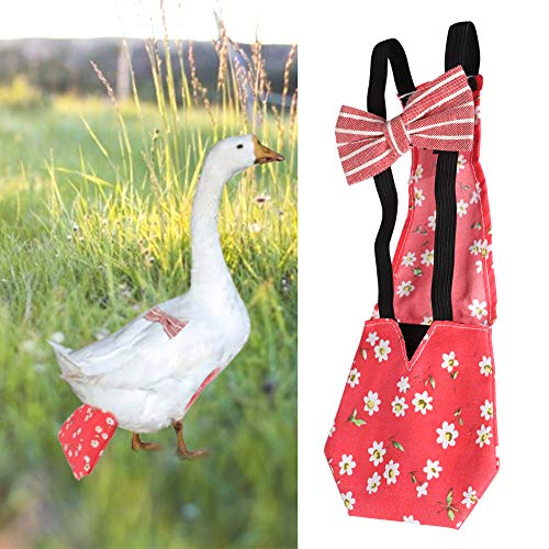 Pañal de pollo lavable reutilizable aves de corral pañales de moda para gallina de ganso pato gallina pollo paloma (rojo L)