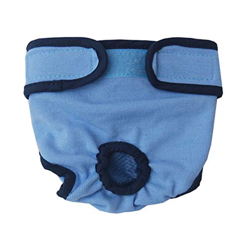 Pañal para perro de mascotas, pantalones fisiológicos, lavables, pantalones cortos sanitarios para menstruación, ropa interior (L, azul)