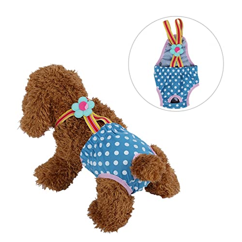 Pantalones Sanitarios para Perros, Puntos Lindos Mascotas Perro Gato Gato Pantalones Cortos fisiológicos Perrito Gatito Tirantes Ropa Interior Pantalones Calzoncillos Sanitarios(Azul S)