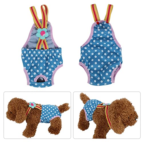 Pantalones Sanitarios para Perros, Puntos Lindos Mascotas Perro Gato Gato Pantalones Cortos fisiológicos Perrito Gatito Tirantes Ropa Interior Pantalones Calzoncillos Sanitarios(Azul S)