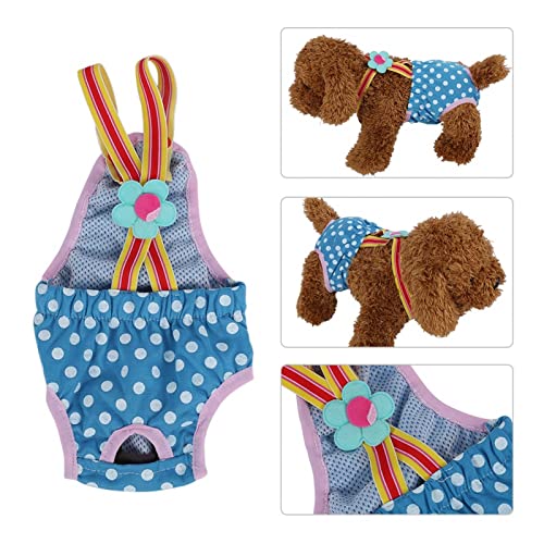 Pantalones Sanitarios para Perros, Puntos Lindos Mascotas Perro Gato Gato Pantalones Cortos fisiológicos Perrito Gatito Tirantes Ropa Interior Pantalones Calzoncillos Sanitarios(Azul S)