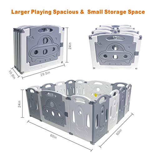 Parque infantil plegable para bebés Bolígrafo plegable para bebés Centro de actividades para niños Patio de juegos de seguridad Hogar Interior bolígrafo universe Juego de universo 14 paneles）