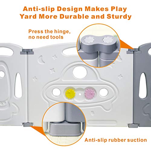 Parque infantil plegable para bebés Bolígrafo plegable para bebés Centro de actividades para niños Patio de juegos de seguridad Hogar Interior bolígrafo universe Juego de universo 14 paneles）