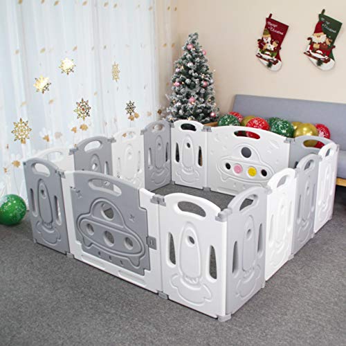 Parque infantil plegable para bebés Bolígrafo plegable para bebés Centro de actividades para niños Patio de juegos de seguridad Hogar Interior bolígrafo universe Juego de universo 14 paneles）