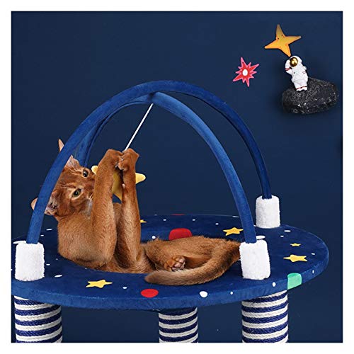 Patio de juegos para gatos Cielo estrellado - gato que rasguña el poste, 32.6" árbol del gato Alto, Rascador Cat durable con sisal cuerda, Cat Scratch del poste con el balón colgado Parque infantil pa