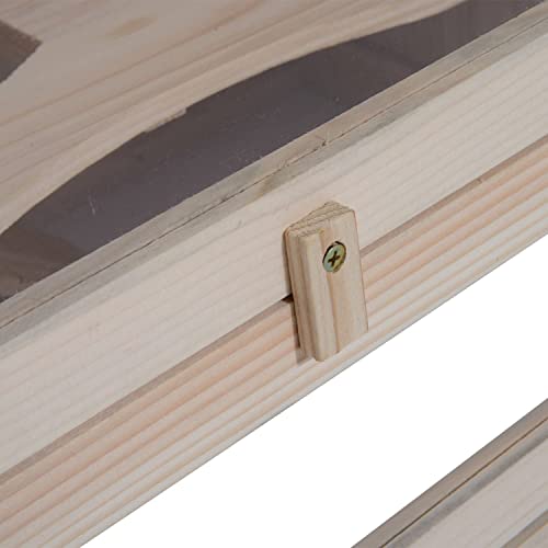 Pawhut Jaula Madera para Hámster Ratoncillos Roedores Casa para Animales Pequeños 2 Niveles 60x35x42cm
