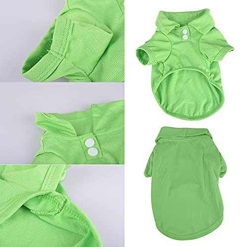 pawstrip Camiseta polo de color caramelo para mascotas, ropa de cachorro, gatito, manga corta, abrigos, abrigos, chaleco de malla transpirable para perros pequeños y medianos y gatos, 3 piezas