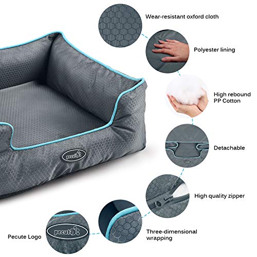 Pecute Cama de Perros y Gatos Alfombra para Mascotas Tela Impermeable Desmontable y Extraíble (M:63 * 53cm)
