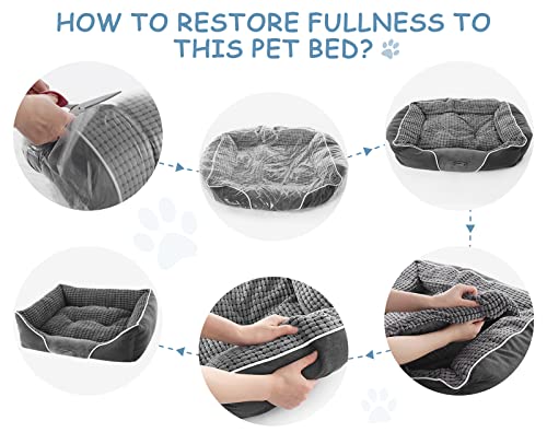 Pecute Cama de Perros y Mascotas Básica Cama de Suave Gamuza para Perros y Gatos de Color Gris M(63 * 53cm)