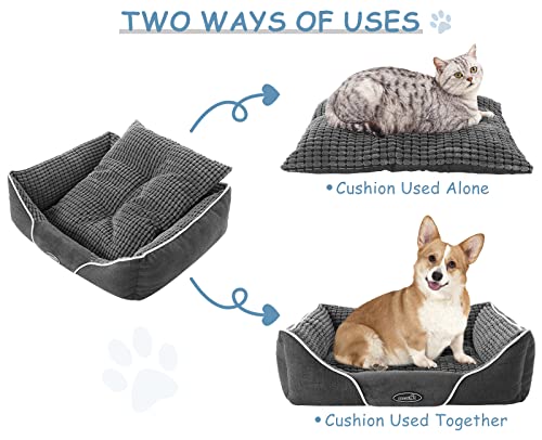Pecute Cama para Perros Básica Cama de Suave Gamuza para Perros y Gatos de Color Gris L(80 * 66cm)