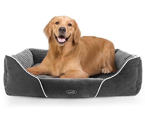 Pecute Cama para Perros Básica Cama de Suave Gamuza para Perros y Gatos de Color Gris L(80 * 66cm)