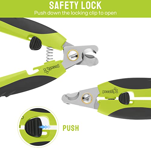 Pecute Cortauñas para Perros Profesional Cortauñas de uñas para Gatos Conejo Animal Mascota Cortador de Acero Inoxidable con Protector de Seguridad