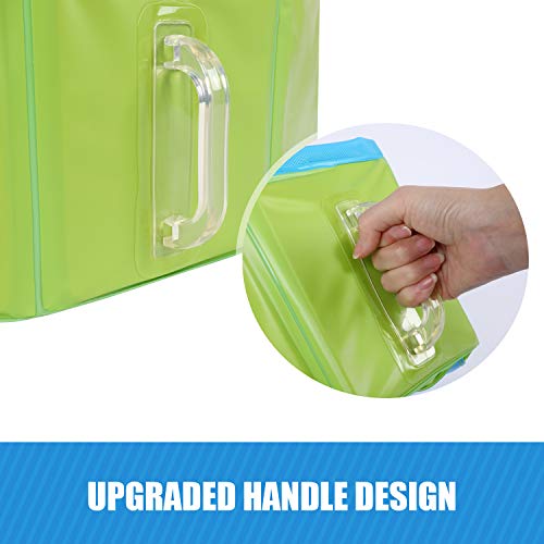 Pecute Piscina Perros y Gatos Bañera Plegable PVC Antideslizante y Resistente al Desgaste, Adecuado para Interior Exterior al Aire (M 80 * 20CM, Verde)