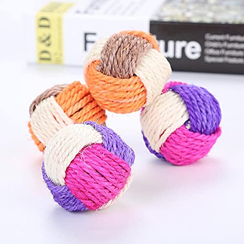 Pelota de Juguete de Sisal,Pelota de Juego de Sisal ,Juguete de Bola de Sisal para Mascotas,Pelota Gato,Juguete Interactivo para Gato,Juguete para Mascotas,6 Piezas.