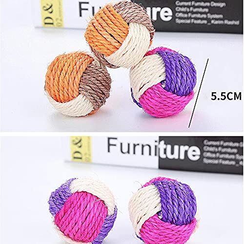 Pelota de Juguete de Sisal,Pelota de Juego de Sisal ,Juguete de Bola de Sisal para Mascotas,Pelota Gato,Juguete Interactivo para Gato,Juguete para Mascotas,6 Piezas.
