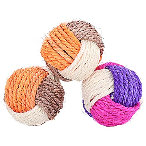 Pelota de Juguete de Sisal,Pelota de Juego de Sisal ,Juguete de Bola de Sisal para Mascotas,Pelota Gato,Juguete Interactivo para Gato,Juguete para Mascotas,6 Piezas.