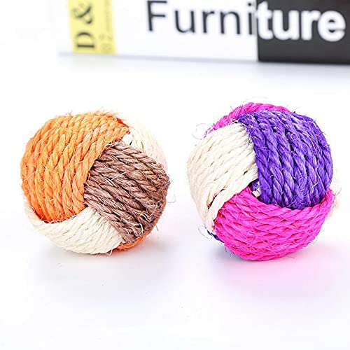Pelota de Juguete de Sisal,Pelota de Juego de Sisal ,Juguete de Bola de Sisal para Mascotas,Pelota Gato,Juguete Interactivo para Gato,Juguete para Mascotas,6 Piezas.
