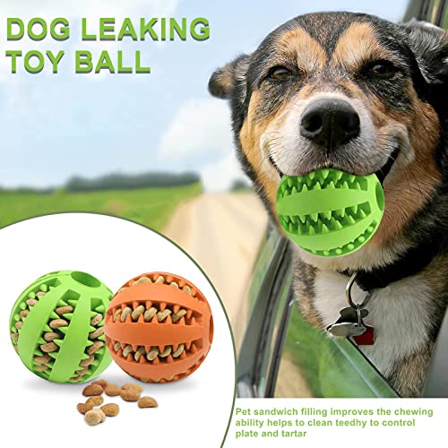 Pelota de Juguete del Trato de Perro, Bolas de Juguete del Trato de Perro, Juguete de Limpieza de Dientes de Perro, Juguetes de dispensación de Alimentos de 2 Bola de Goma Suave no tóxica