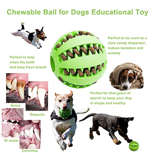 Pelota de Juguete del Trato de Perro, Bolas de Juguete del Trato de Perro, Juguete de Limpieza de Dientes de Perro, Juguetes de dispensación de Alimentos de 2 Bola de Goma Suave no tóxica