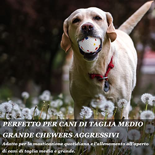 Pelota de Juguete para Perros,Pelota Perro Indestructible,Pelota de Caucho Natural para Perros,Bola Interactiva Perros para Perros Pequeños Medianos y Perros Grandes