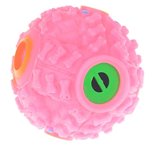 Pelota Perro 1 Unid Mascota Perro Gato Snack Ball Juguete Entrenamiento Masticar Sonido Dispensador De Comida Juguete Goma Dura Bola Chirriante Juguete para Mascotas Color Aleatorio