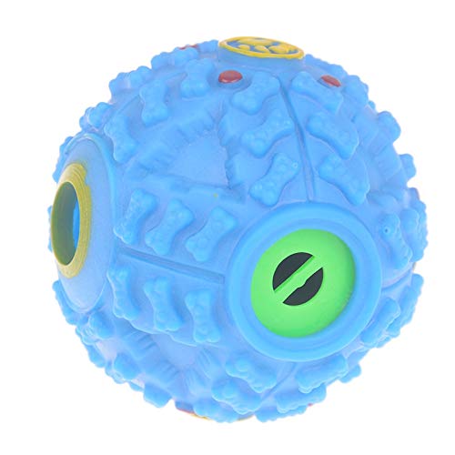 Pelota Perro 1 Unid Mascota Perro Gato Snack Ball Juguete Entrenamiento Masticar Sonido Dispensador De Comida Juguete Goma Dura Bola Chirriante Juguete para Mascotas Color Aleatorio