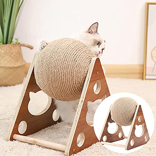 Pelota Rascador de gato Sisal Pelota de gato Juguete Rascador de gato de madera maciza Juguete Rascador de gato Protege tus muebles de arañazos, satisface el instinto natural de arañazos de gato