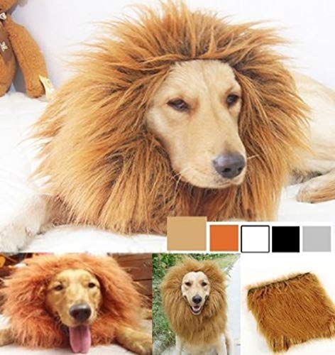 Peluca de león para mascotas, ideal como disfraz para perros y gatos