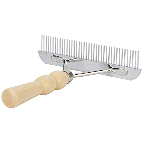 Peluquería para Mascotas Peine para Mascotas, Peine para Quitar el Pelo de Mascotas Herramienta de Mango de Madera Peine para Mascotas, para Perros para Gatos Tienda de Belleza para