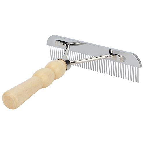 Peluquería para Mascotas Peine para Mascotas, Peine para Quitar el Pelo de Mascotas Herramienta de Mango de Madera Peine para Mascotas, para Perros para Gatos Tienda de Belleza para