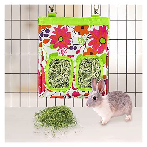 Perfecto Bolso de heno Pantera de alimentación del alimentador de la bolsa de alimentación Contenedor de dispensador de alimentación for conejo Guinea Conejillo Pequeños animales Suministros for masco
