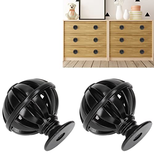 Perilla de Cajón, Perilla de Armario Exquisita Aleación de Zinc de Jaula de Pájaros de 2 Juegos para Oficina para Cocina para Baño(366 jaula de pájaros-negro)