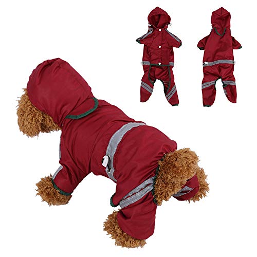 Perro Mascota Gato Cachorro del Impermeable con Capucha Impermeable Chaqueta Impermeable Ropa de Moda, tamaño: XXL (Amarillo) Huangchuxin (Color : Red)