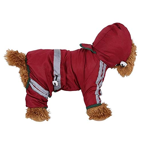 Perro Mascota Gato Cachorro del Impermeable con Capucha Impermeable Chaqueta Impermeable Ropa de Moda, tamaño: XXL (Amarillo) Huangchuxin (Color : Red)