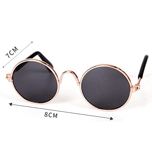 Pet Accessories Gafas de Sol de la Vendimia del Sombrero de Paja de Oro Collar de Perro de Bell del Collar del Gato del Lazo, Moda, Fresco, Divertido Huangchuxin