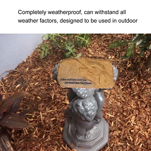 Pet Memorial Stone Garden Memorial Tombstone Resina Perro Gato lápida para decoración de césped(Khaki)
