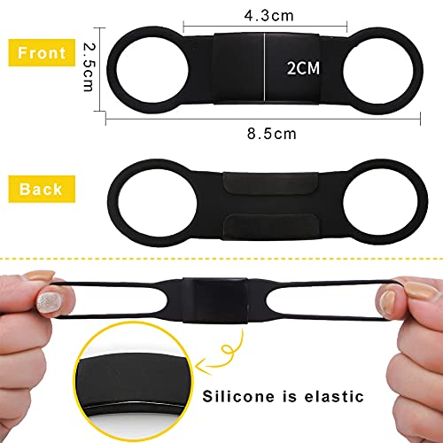 Petaccom Placas de Identificación para Perros Acero Inoxidable, Chapa Identificativa Silenciosa, Etiquetas Identificación Mascotas, para Collares de Perros o Gatos de 2.0 cm de Ancho, Negro